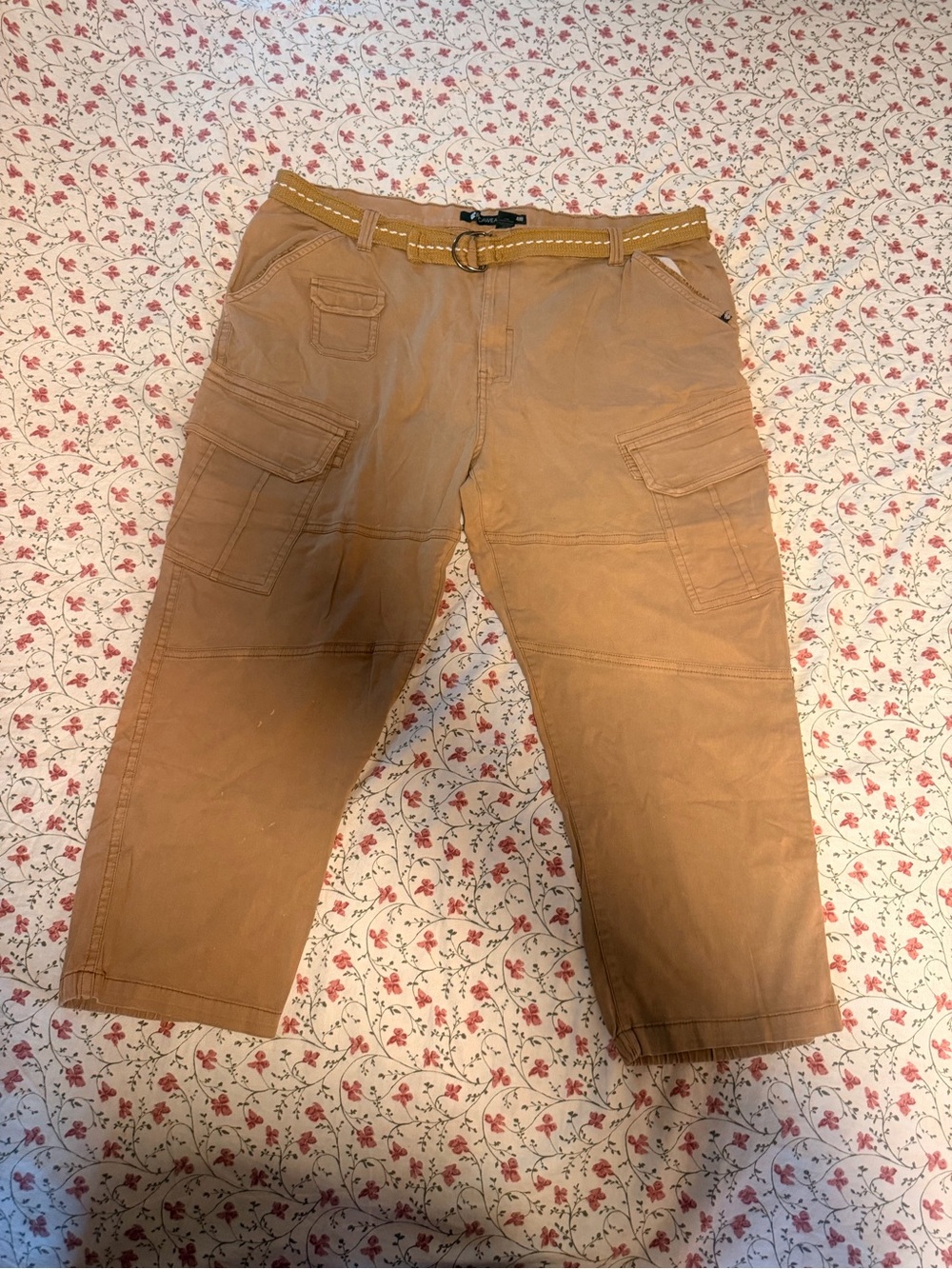 Rocawear Brown/Tan Cargo Pants with Woven Belt
